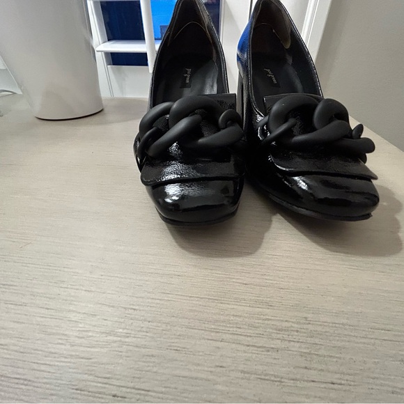 Paul Green Black Heels with Chain Detail - Picture 3 of 8